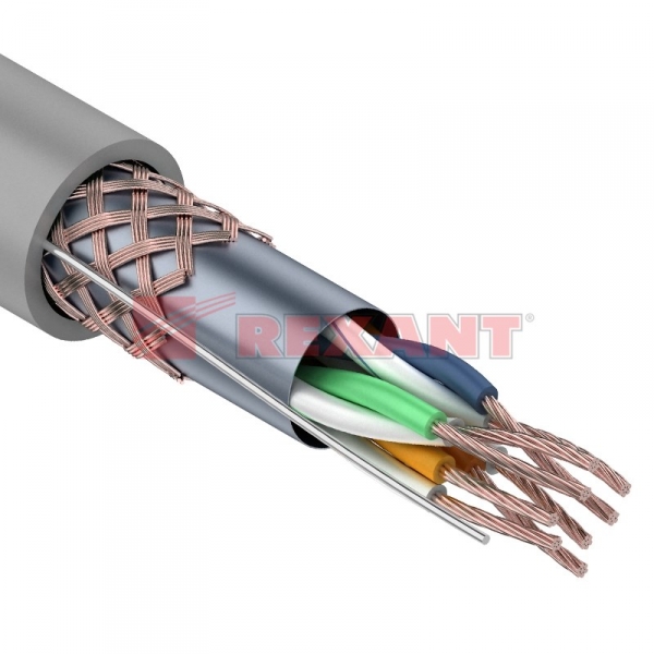 Кабель SFTP 4PR 24AWG, CAT5e, STRANDED (бухта 305 м)  01-0343 REXANT