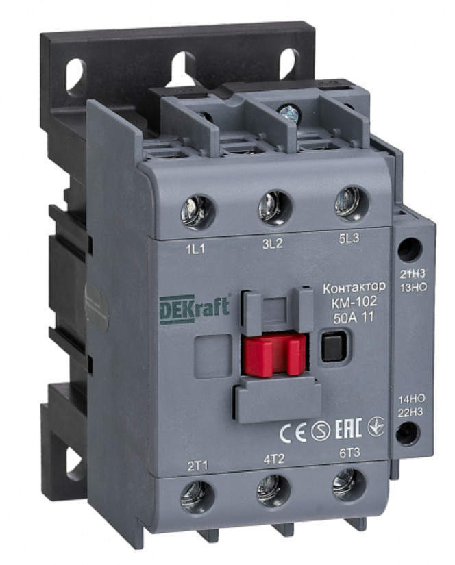 Контактор   50А  3П  230В  AC  (доп. 1НО+1НЗ)  AC3  DEKraft  КМ-102