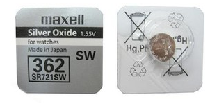Элемент питания Maxell SR721SW (362, SR58, 1.55V батарейка для часов) (кратно 10)