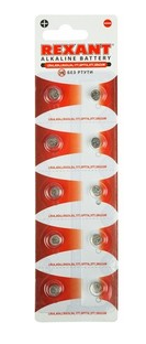 Элемент питания REXANT LR66,AG4,LR626,G4,177,GP77A,377,SR626W 30-1037 (кратно 10)