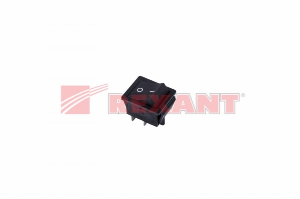 Выключатель клавишный 250V 15А (4с) (ON)-OFF черный  Б/Фикс  (RWB-501, SC-767)  REXANT 36-2380