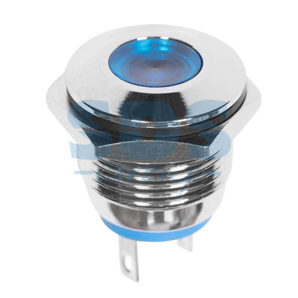 Индикатор металл Ø16 12В подсв/синяя LED  REXANT 36-4811