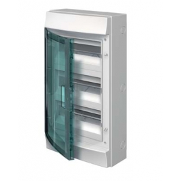 Бокс навесной настенный ABB  Mistral65  36М ( 3 ряда по 12М) прозрачная дверь Mistral65   IP65   (с клеммами)   /1SLM006501A1206/