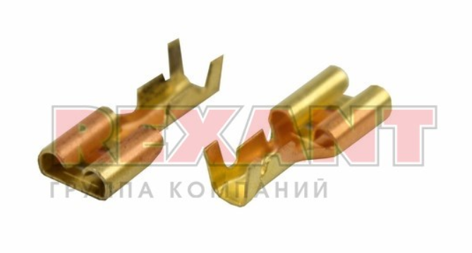 Разъём плоский РП-М 1,5(6,3) клемма плоская гнездо - 7.7мм 1-1.5мм2 )  REXANT 08-0912 (кратно 100)