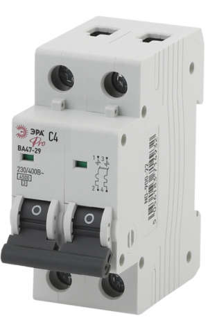 Выключатель автоматический  2П  10А  характеристика C  4,5кА  ЭРА (6)