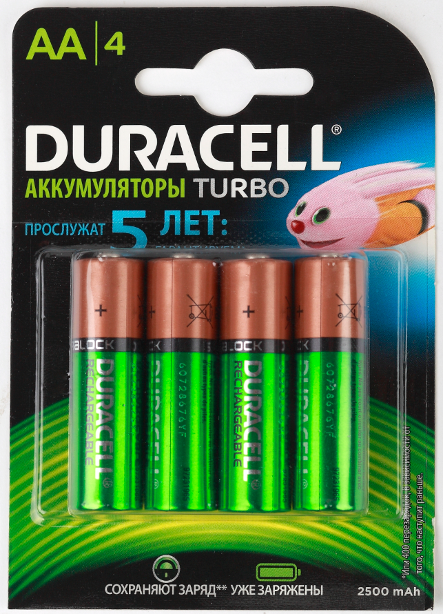 Аккумулятор DURACELL HR6АА BL4  2400/2500 mAh (кратно 4)