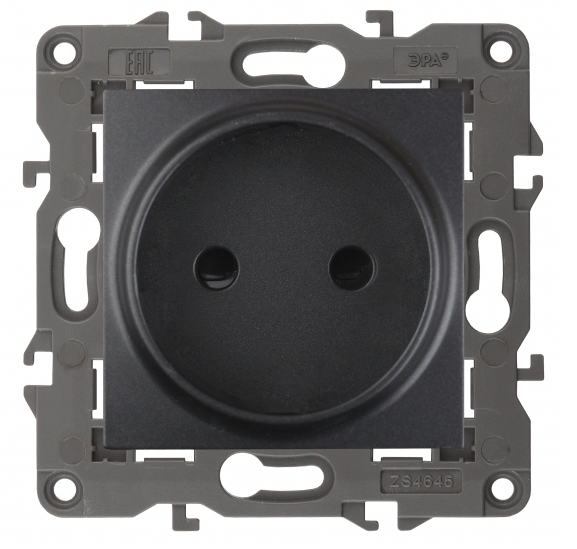 ЭРА  Elegance  Антрацит  Розетка 2P, 16A-250В, IP20 14-2105-05
