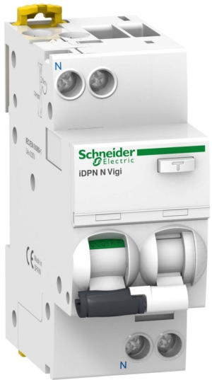 Дифференциальный автомат  2П  20А   30мA  Schneider Electric  Acti9  характеристика С  тип АС  iDPN N VIGI 6кА 20А C 30мА AC A9D31620
