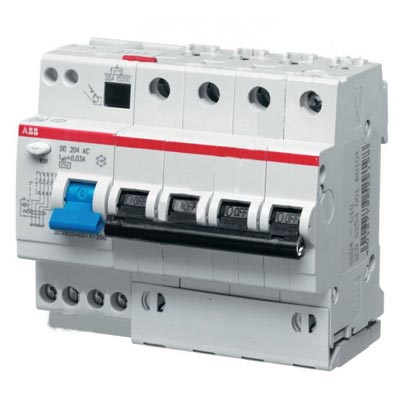 Дифференциальный автомат  4П  25А   30мА  ABB  DS204  характеристика С  тип АС  6 модулей 2CSR254001R1254