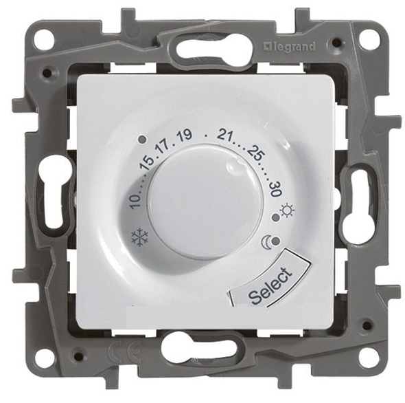 Legrand  Etika  Белый Механизм Термостата для пола с внешним датчиком 672230