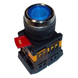Арматура светосигнальная IEK ABLF-22 (синяя) неон кнопка 1з+1р d22mm 240B 