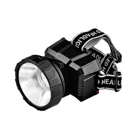 Фонарь налобный IN HOME HLA 08B LED 150Lm 9ч 2 режима, аккумулятор, зараядное устройство 230В черный