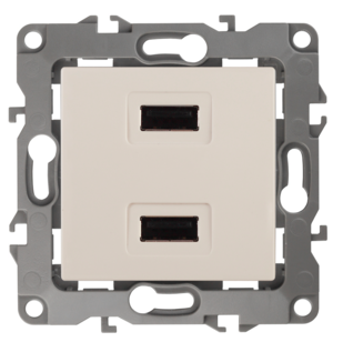 ЭРА  Эра12  Слоновая Кость  Устройство зарядное USB, 5В-2100мА   12-4110-02 Б0027492