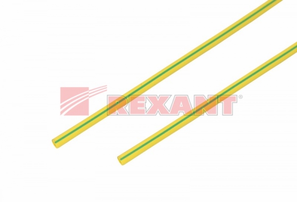 Трубка ТУТнг   3/1,5 желто-зеленая 1 м  REXANT 20-3007