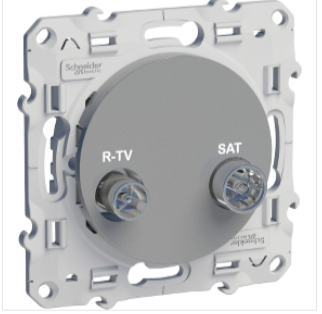 Schneider Electric ODACE Алюминий Розетка механизм R-TV/SAT 1-местная S53R454