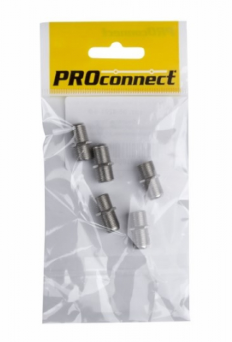 Переходник антенный, (гнездо F - гнездо F), бочка, (5шт.) (пакет)  PROconnect 05-4201-6-9