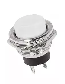 Выключатель-кнопка  металл 220V 2А (2с) (ON)-OFF  Ø16.2  белая  (RWD-306)  REXANT 36-3355