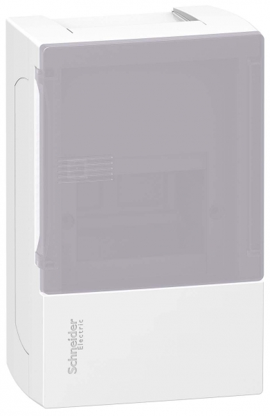 Бокс RESI9 MP (MINI PRAGMA)  Schneider Electric Plast_ENCL MIP12104T 1ряд/4модуля навесной дымчатая дверь /13366/