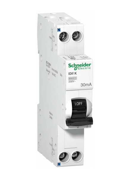 Дифференциальный автомат  2П  25А   30мА  Schneider Electric  Acti9  электронного типа, тип АС  характеристика С  iDif K 6кА 25А C 30МА AC