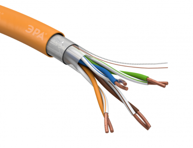 F/UTP 4x2x24 AWG Cat5e CU нг(А) HF 305м (21)  Кабель витая пара ЭРА
