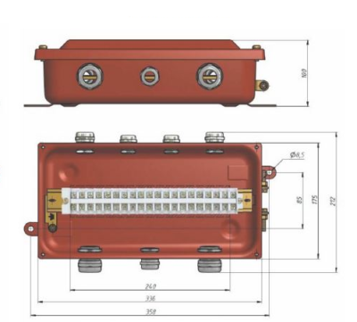 Коробка клеммная У615А У2 IP54 пластиковый ввод ЗЭТА