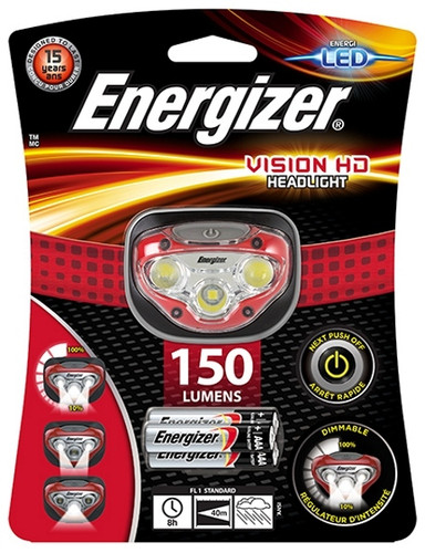 Фонарь налобный светодиодный ENERGIZER  HL Vision HD 3xAAA, tray