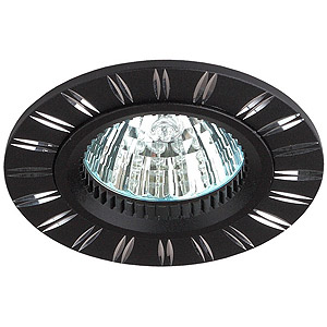 Светильник точечный ЭРА KL33 AL/BK алюминиевый MR16,12V/220V, 50W черный/хром