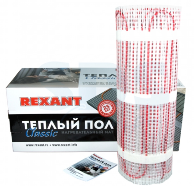 REXANT Тёплый пол (нагревательный мат)  Classic RNX -5,0-750 (площадь 5,0 м2 (0,5 х 10,0 м)), 750 Вт, двужильный с экраном 51-0509-2