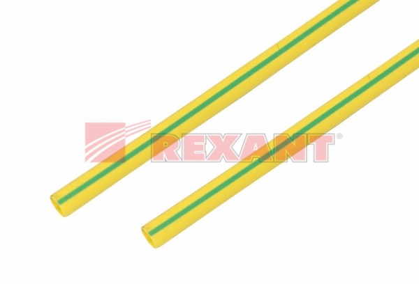 10.0 / 5.0 мм 1м термоусадка желто-зеленая  REXANT 21-0007