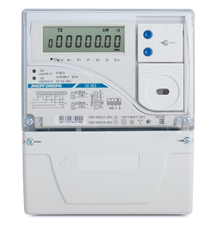 Счетчик Энергомера - CE 303 R31 745-JGVZ 5(60)А 3ф. DIN ЖКИ GSM
