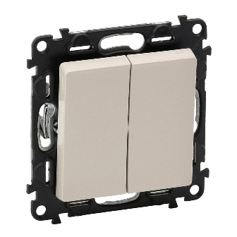 Legrand  Valena  LIFE  Слоновая Кость Выключатель 2-клавишный 10А 250В пружинные зажимы скрытая установка IP20 / 752505