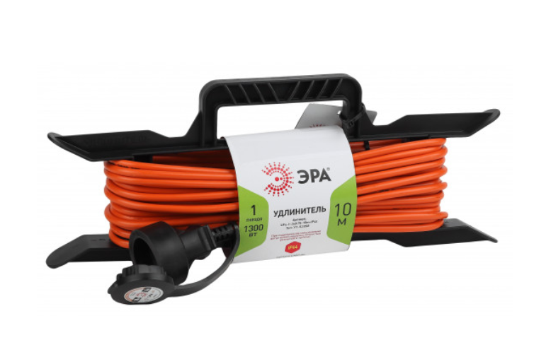 Удлинитель силовой ЭРА UFx-1-2x0.75-10m-IP44 на рамке б/з 1 гн 10м ПВС 2x0.75