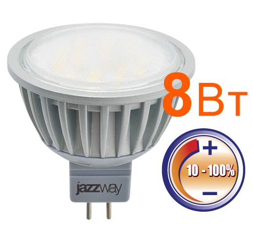 Светодиодная лампа  Jazzway  JCDR  7Вт  230В  3000K  GU5.3  диммир.