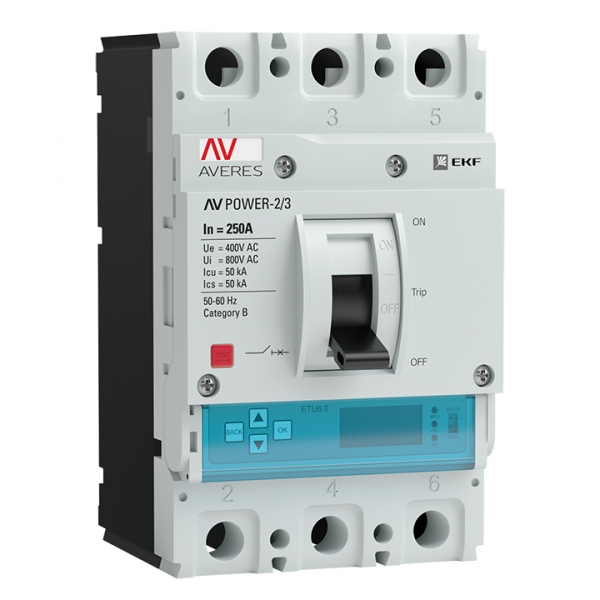 Выключатель Автоматический  3П   250А  50кА  AV POWER-2/3 250А ETU6.0  EKF