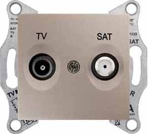 Schneider Electric Sedna Титан Розетка механизм TV/SAT проходной 8dB IP20 скрытая установка SDN3401268
