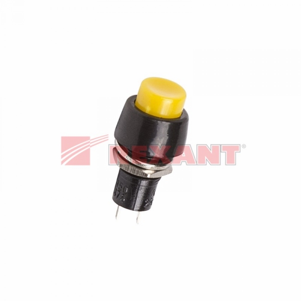 Выключатель-кнопка  250V 1А (2с) ON-OFF  желтая  Micro (PBS-20А)  REXANT 36-3072