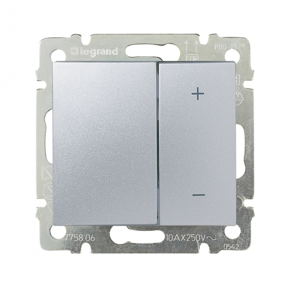 Legrand Valena  Алюминий  Диммер 4-кнопочный 600Вт 770274