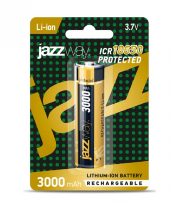 Аккумулятор Jazzway 18650 3000 мАч с защитой BL-1