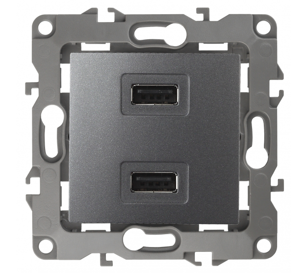 ЭРА  Эра12  Графит  Устройство зарядное USB, 5В-2100мА,   12-4110-12 Б0027497