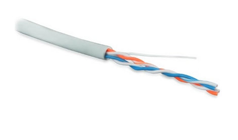UUTP2-C5-S24-IN-LSZH-GY-500 (500 м) Кабель витая пара, неэкранированная U/UTP, категория 5, 2 пары (24 AWG), одножильный (solid), LSZH, нг(С)-HF, -20°C - +75°C, серый Hyperline