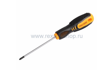 Отвертка крестовая PH 0х75 мм , двухкомпонентная рукоятка Rexant 12-4726