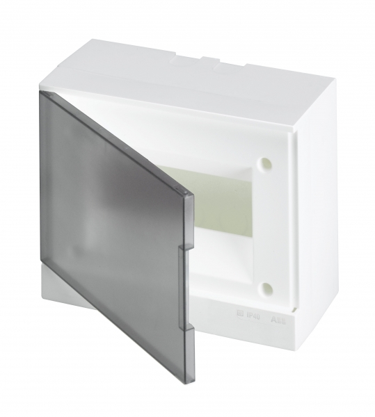 Бокс навесной ЩРН-П  8 IP40 ABB Basic E (серая дверь, с клеммами)