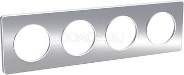 Schneider Electric ODACE Полированный Алюминий Рамка 4-местная S52P808J