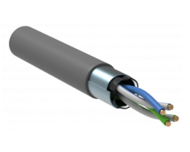 Кабель связи витая пара F/UTP, кат.5E 2х2х24AWG solid, LSZH, 500м, серый ITK