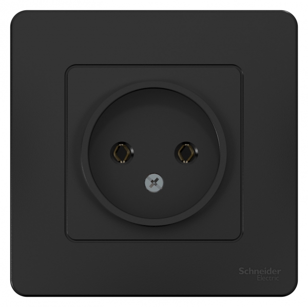 Schneider Electric  BLANCA  Антрацит  Розетка без заземляющих контактов без шторок 16А, 250В, скрытая установка  BLNRS000016