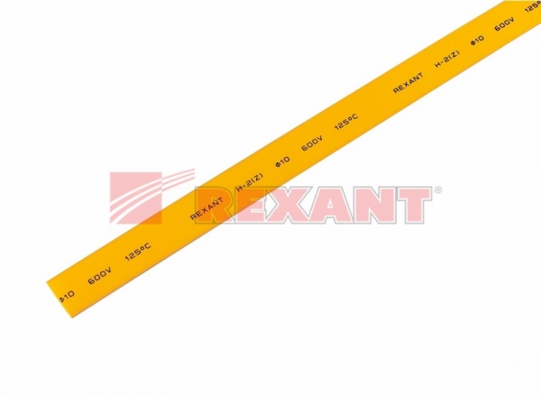 10.0 / 5.0 мм 1м термоусадка желтая  REXANT 21-0002