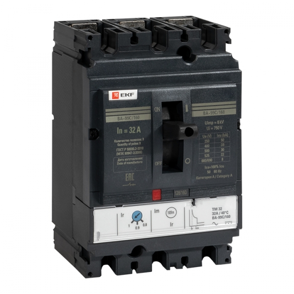 Выключатель Автоматический  3П   160/32А  36кА  ВА-99C (Compact NS)  EKF