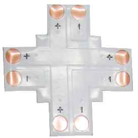 Ecola LED strip connector гибкая соед. плата X для зажимного разъема 2-х конт. 10 mm уп. 5 шт. /SC21FXESB/