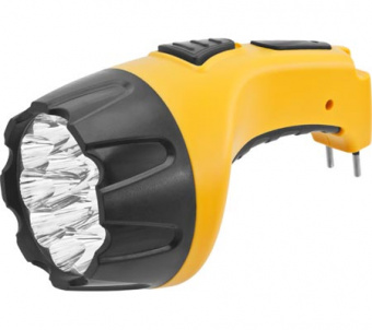 Фонарь светодиодный Navigator NPT-CP05-ACCU 94 953 прожектор 2 режима 12+10LED, аккумулятор 4V0,9Ah, прямая зарядка 220V, желтый пластик