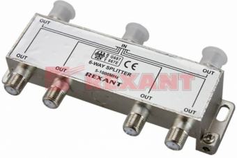 Делитель ТВ  х 6 под F разъём 5-1000 МГц  REXANT 05-6004
